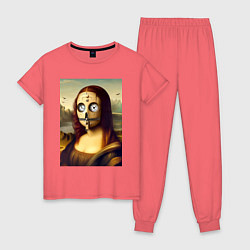 Женская пижама Mona Lisa in a mask - steampunk