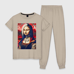 Женская пижама Мона Лиза - панк в татухах