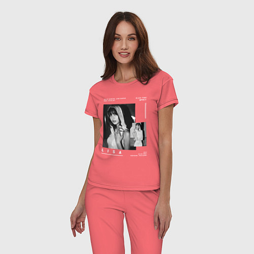 Женская пижама Lisa Blackpink / Коралловый – фото 3