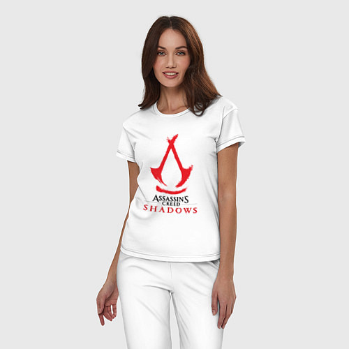 Женская пижама Assassins Creed Shadows - badge / Белый – фото 3