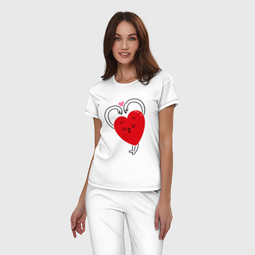 Женская пижама Love hands / Белый – фото 3