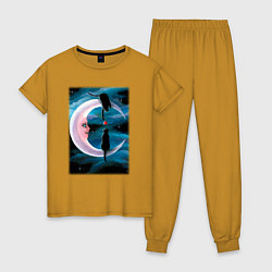 Женская пижама Кошачья любовь на луне