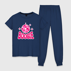 Пижама хлопковая женская Boogie, цвет: тёмно-синий