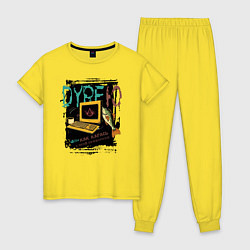 Пижама хлопковая женская Ассасинс криид шадоу, цвет: желтый