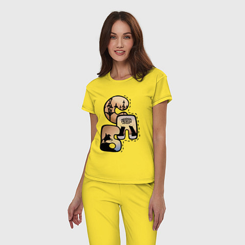 Женская пижама Наследила в Питере / Желтый – фото 3