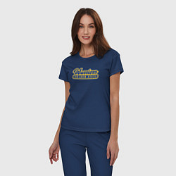 Пижама хлопковая женская Warriors - Golden State, цвет: тёмно-синий — фото 2