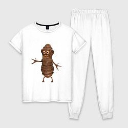 Женская пижама Сartoon worm character brown