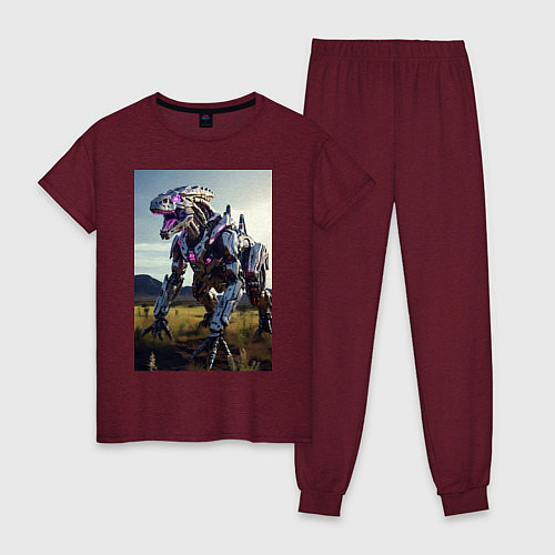 Женская пижама Робот в стиле Horizon / Меланж-бордовый – фото 1