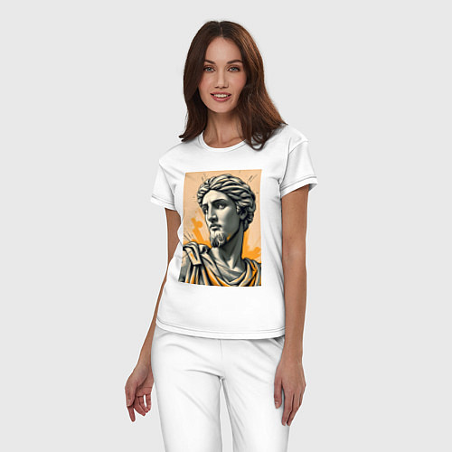 Женская пижама Арт с античным портретом / Белый – фото 3