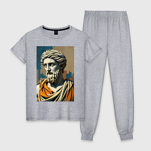 Женская пижама Античная статуя в теплых тонах / Меланж – фото 1