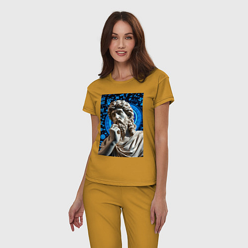 Женская пижама Античность и математика / Горчичный – фото 3