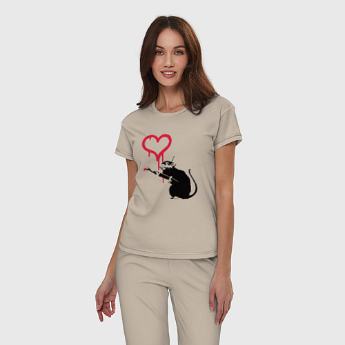 Женская пижама Rat heart / Миндальный – фото 3