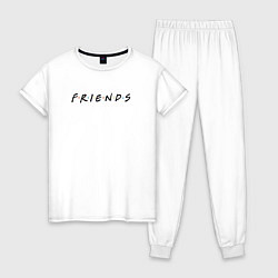 Пижама хлопковая женская Friends, цвет: белый