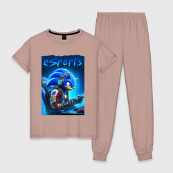 Женская пижама Hedgehog Sonic is esports player - neon glow