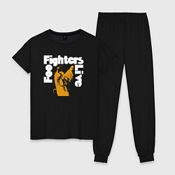 Пижама хлопковая женская Foo Fighters live, цвет: черный