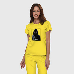 Пижама хлопковая женская Окак кот, цвет: желтый — фото 2