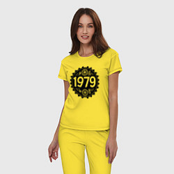 Пижама хлопковая женская Механический символ 1979 года, цвет: желтый — фото 2