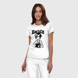 Пижама хлопковая женская Бариста аниме, цвет: белый — фото 2