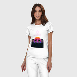 Пижама хлопковая женская Astro retro, цвет: белый — фото 2