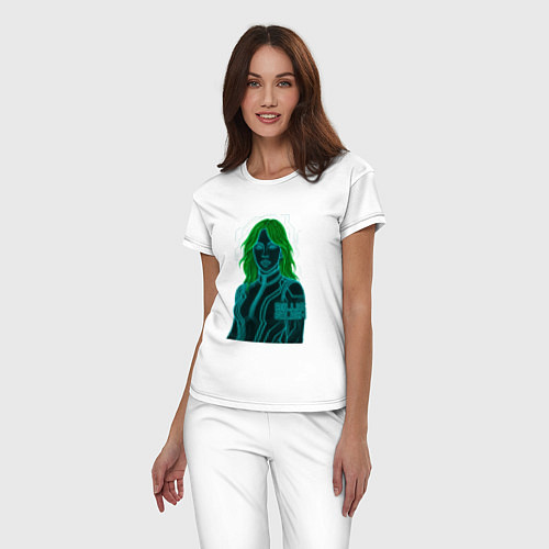 Женская пижама Билли Айлиш из неоновых линий / Белый – фото 3