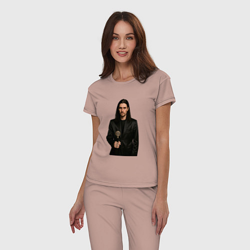 Женская пижама Bones с тростью / Пыльно-розовый – фото 3