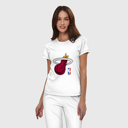 Пижама хлопковая женская Майами Хит - команда НБА, цвет: белый — фото 2