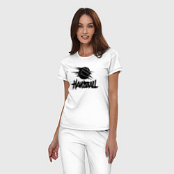 Пижама хлопковая женская Динамичный гандбол, цвет: белый — фото 2