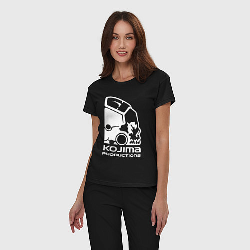 Женская пижама Кодзима продакшенс логотип / Черный – фото 3