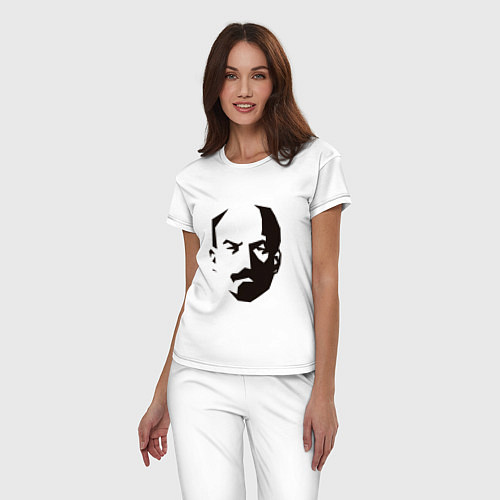 Женская пижама Владимир Ленин абстрактный портрет / Белый – фото 3