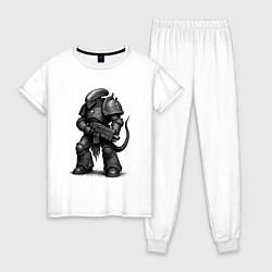 Пижама хлопковая женская Ксеноморф с болтером, цвет: белый
