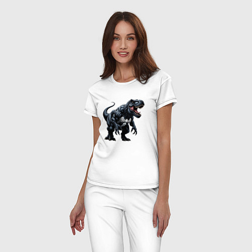 Женская пижама Гибрид тирекса и венома / Белый – фото 3