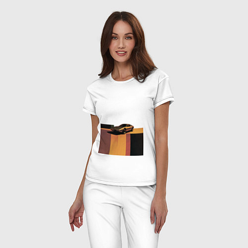 Женская пижама Ретрофутуризм спорткар поп-арт 1970-е / Белый – фото 3