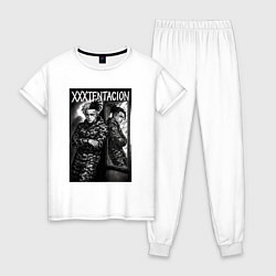 Пижама хлопковая женская XXXTentacion у зеркала, цвет: белый