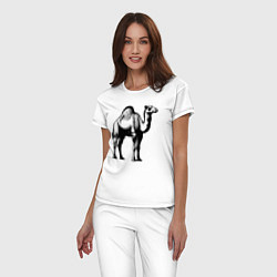 Пижама хлопковая женская Верблюд в полный рост, цвет: белый — фото 2