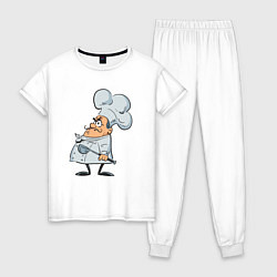 Пижама хлопковая женская Мистер шеф, цвет: белый