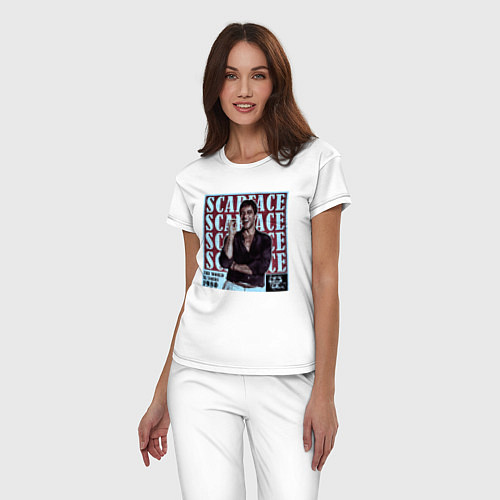 Женская пижама Scarface постер / Белый – фото 3