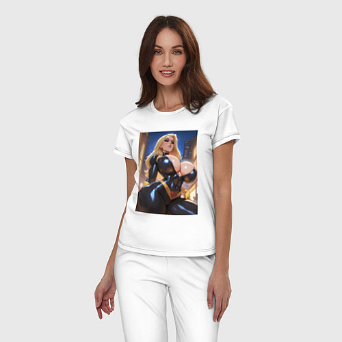 Женская пижама Черная Канарейка на улице / Белый – фото 3