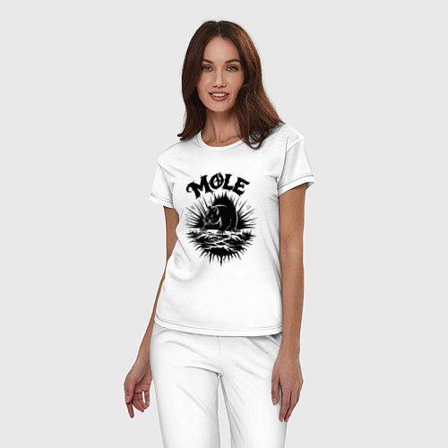 Женская пижама Крот в стиле готика / Белый – фото 3