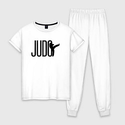 Пижама хлопковая женская Sport judo, цвет: белый