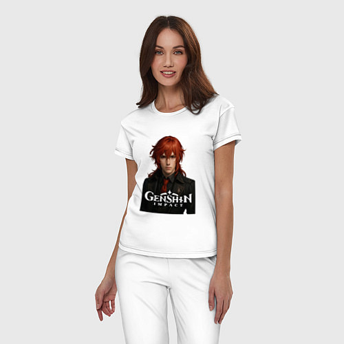 Женская пижама Дилюк Геншин Импакт / Белый – фото 3
