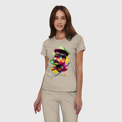 Пижама хлопковая женская Stalin Art, цвет: миндальный — фото 2