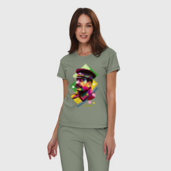 Пижама хлопковая женская Stalin Art, цвет: авокадо — фото 2