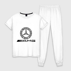 Пижама хлопковая женская AMG, цвет: белый