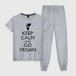Женская пижама Keep Calm & Go Vegan