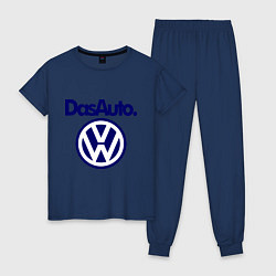 Пижама хлопковая женская Volkswagen Das Auto, цвет: тёмно-синий