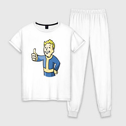 Пижама хлопковая женская Fallout vault boy, цвет: белый