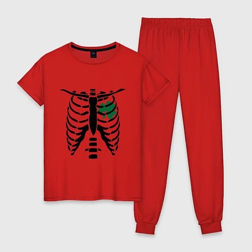 Женская пижама Скелет и клевер / Красный – фото 1
