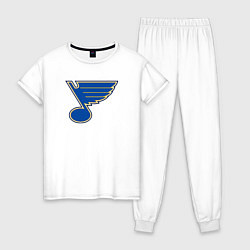 Пижама хлопковая женская St Louis Blues, цвет: белый