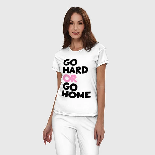 Женская пижама Go hard or go home / Белый – фото 3