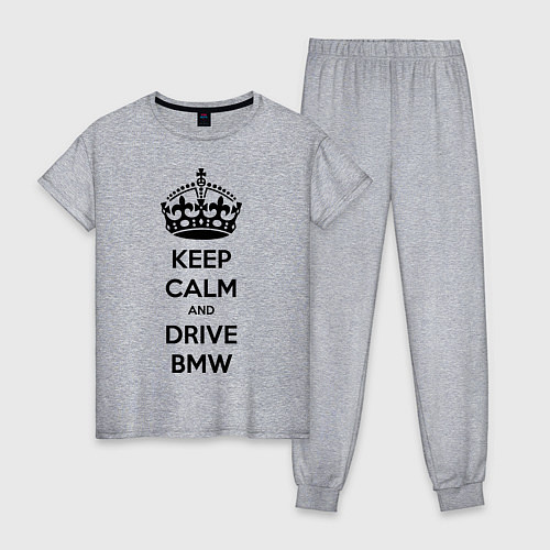 Женская пижама Keep Calm & Drive BMW / Меланж – фото 1
